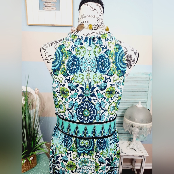 London Times Paisley Print Halter Dress - Picture 8 of 12